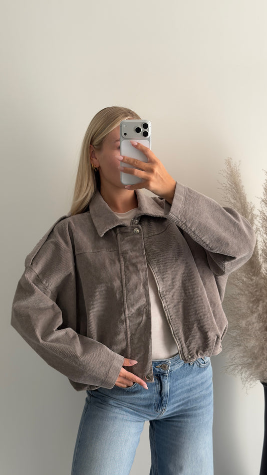 Kordjacke in grau