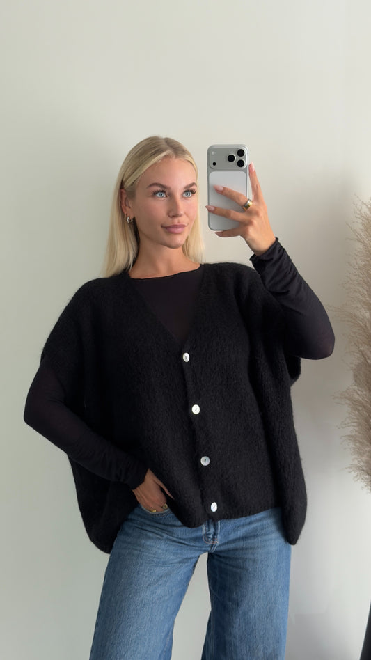 Schwarze Strickweste
