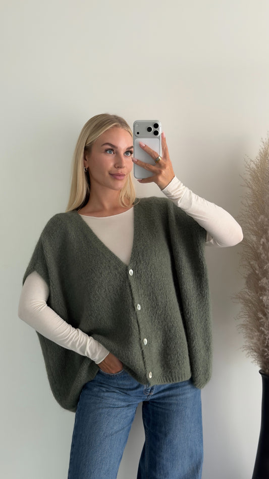 Khaki Strickweste