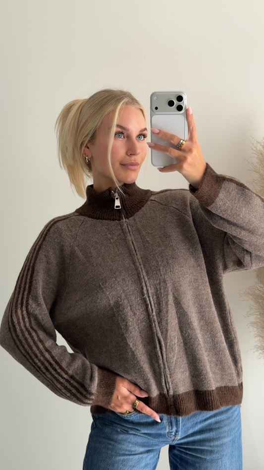 Zip Cardigan mit Streifen
