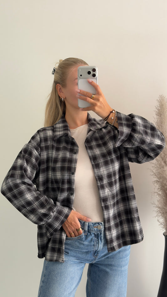 Kariertes Hemd in schwarz/weiß